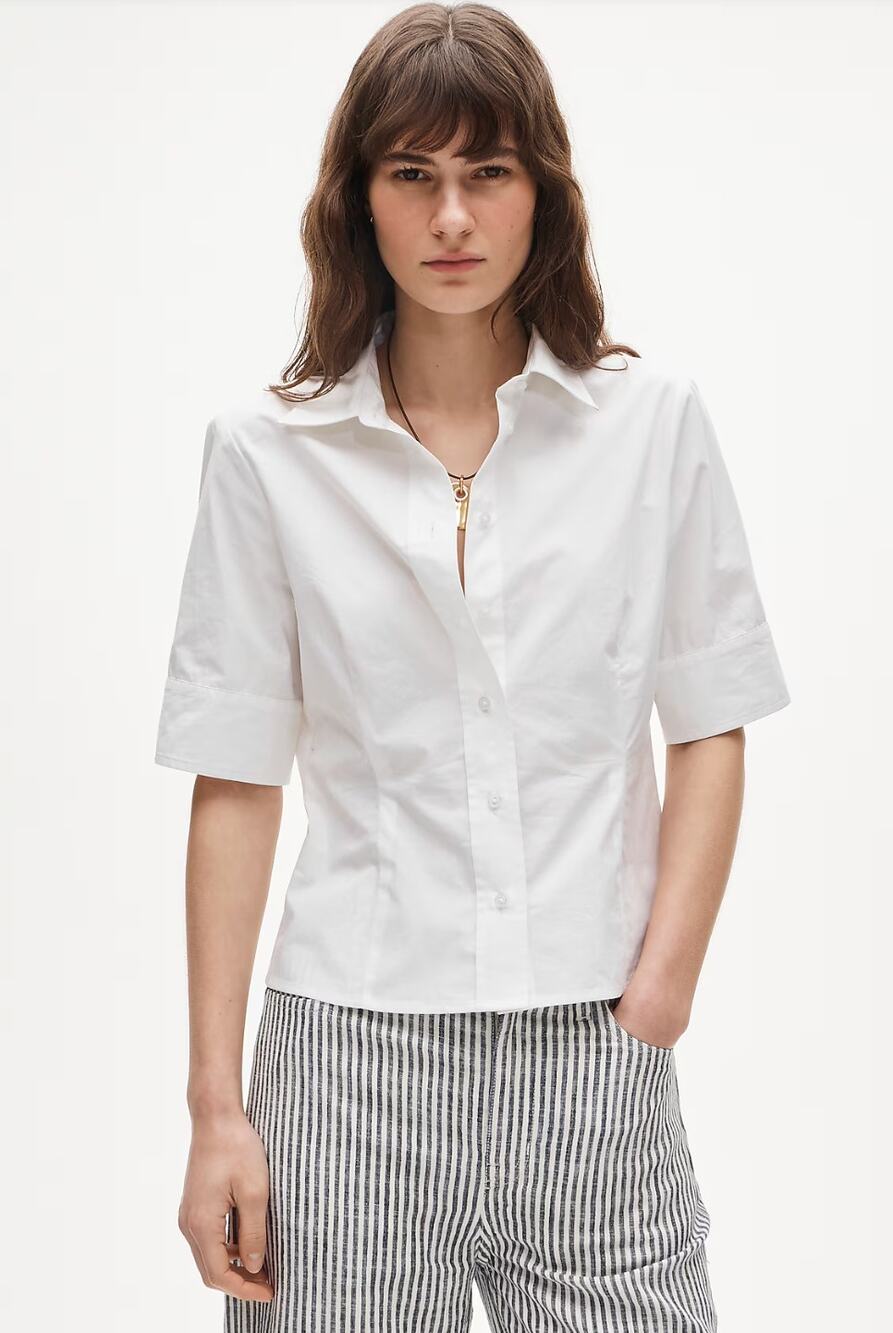 J Crew Eleanor Slim Fit Elbow Button Up Shirt 8 NWT White Top CV036 Poplin Top